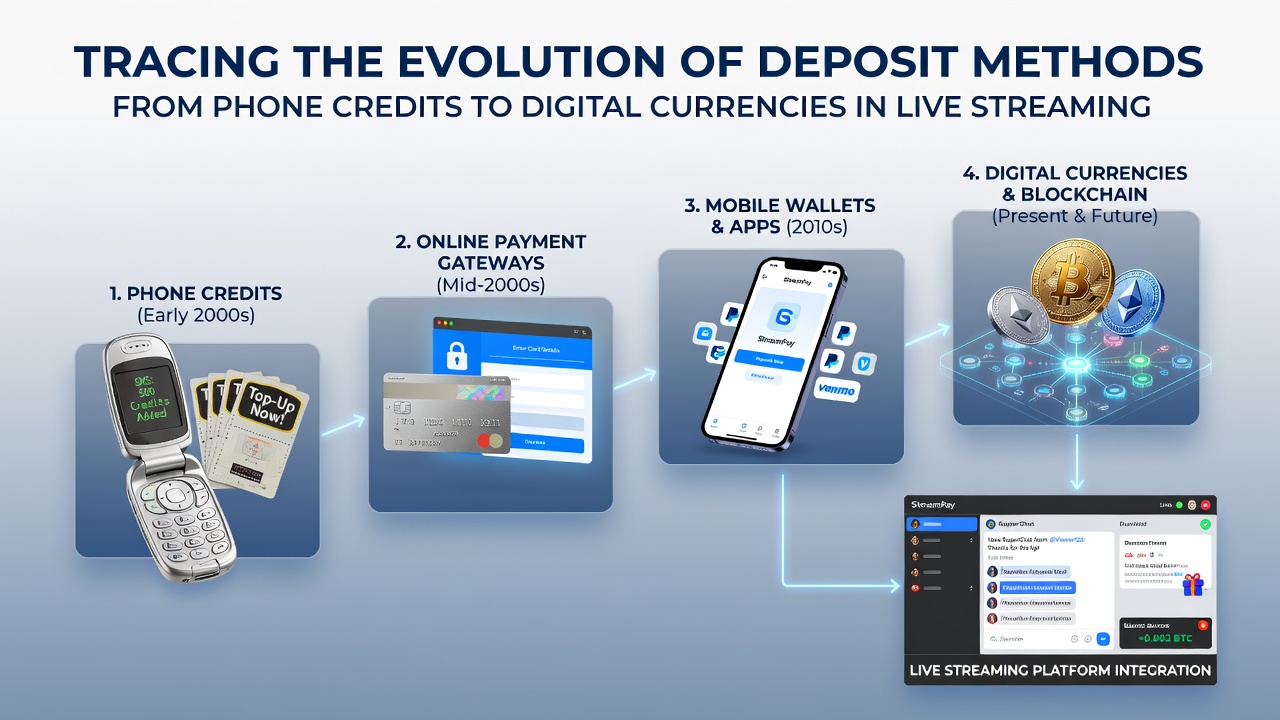 Live dealer casino interface demonstrating crypto deposit options alongside traditional methods